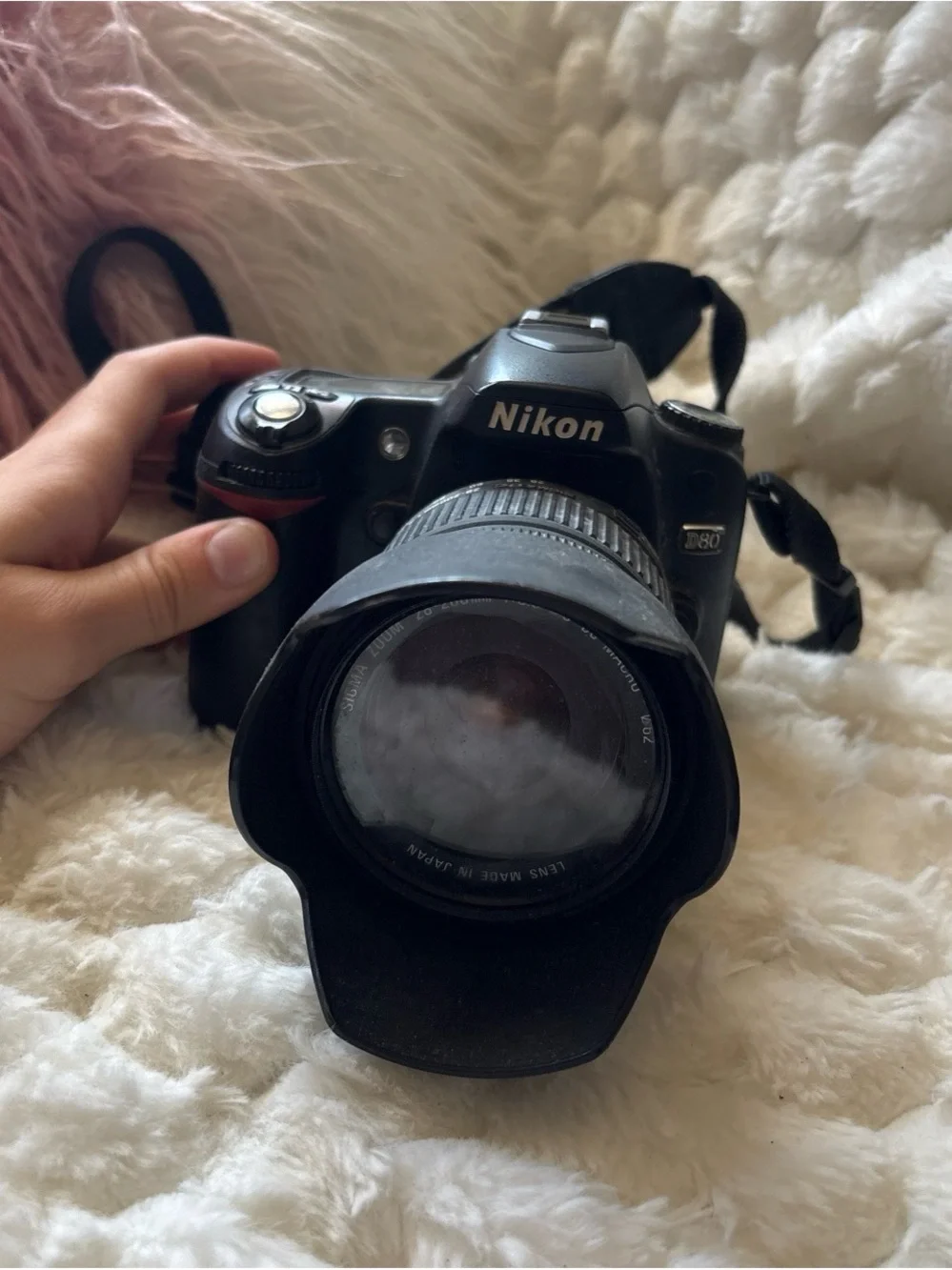 Nikon D80 10.2MP DSLR Camera Bundle with Zoom Lens, Strap, and Lens Hood
